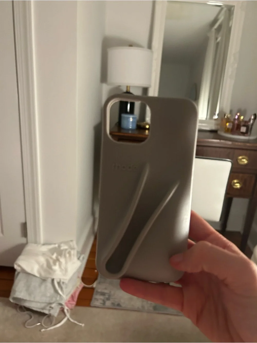 RHODE Light Gray Silicone iPhone Case with Built-In Grip Strip